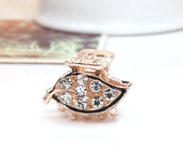 Mode Krab Klauw Clip Voor Vrouwen Meisjes Gouden Vlinder Hart Barrette Vol Strass Bruiloft Haar Accessoires Sieraden 6 leaf
