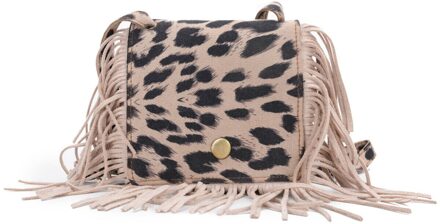 Mode Kwastje Mini Messenger Bag Kids Meisjes Handtassen Portemonnee Kinderen Schoudertassen geel luipaard