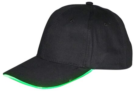 Mode LED Baseball Cap Batterij Operated Light Up Katoen Piekte Hoed Hoofddeksels Outdoor Sportkleding Met Verstelbare Rug Sluiting BG