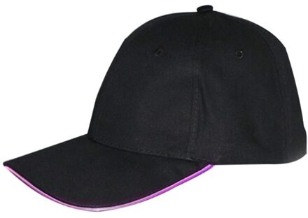 Mode LED Baseball Cap Batterij Operated Light Up Katoen Piekte Hoed Hoofddeksels Outdoor Sportkleding Met Verstelbare Rug Sluiting BP