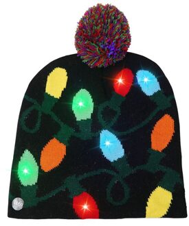Mode Led Gloeiende Kerst Hoed Kleurrijke Kerst Pluche Gebreide Muts Kerstboom Sneeuw Decoratie christmas tree