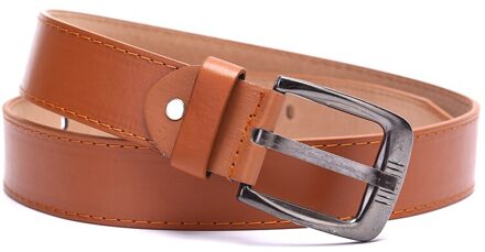 Mode Lederen Riemen Voor Heren Casual Retro Lederen Riem Gewassen Riem Mannen Lederen Riem Metalen Pin Gesp koffie