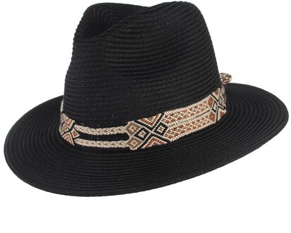 Mode Lente Zomer Hoeden Voor Mannen Retro Nationale Stijl Panama Top Hoed Bescherming Zon Strooien Hoed Heren Zomer Hoeden zwart