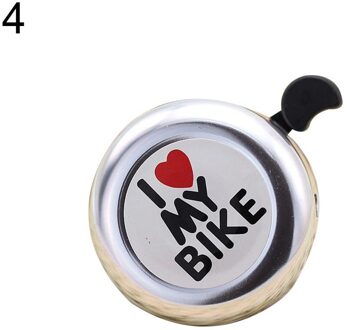 Mode Leuke I Love My Bike Gedrukt Fiets Bel Helder Geluid Alarm Waarschuwing Ring Fietsbel Fiets Accessoires zilver
