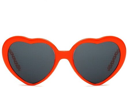 Mode Liefde Hart Vormige Effecten Bril Horloge De Lichten Veranderen Om Hartvorm Nachts Diffractie Bril Zonnebril rood