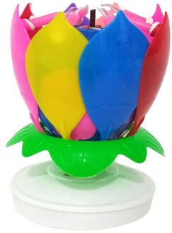 Mode Lotus Bloem Festival Muziek Verjaardagstaart Kaarsen Decoratieve Music Party