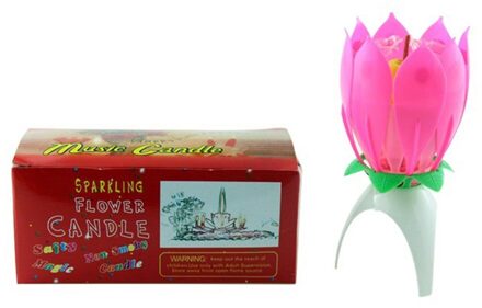 Mode Lotus Bloem Festival Verjaardagstaart Decoratieve Muziek Kaarsen Mode Modelleren Automatische Bloei Geen Vervuiling