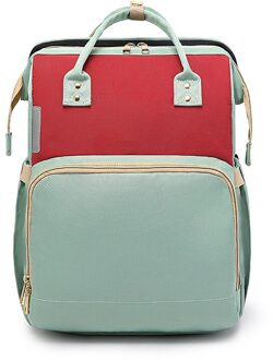 Mode Luiertassen Rugzak Multifunctionele Opvouwbare Baby Bed Wieg Tas Grote Capaciteit Wandelwagen Zak Isolatie Verpleging blauw rood