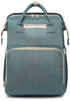 Mode Luiertassen Rugzak Multifunctionele Opvouwbare Baby Bed Wieg Tas Grote Capaciteit Wandelwagen Zak Isolatie Verpleging blauw