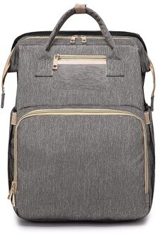 Mode Luiertassen Rugzak Multifunctionele Opvouwbare Baby Bed Wieg Tas Grote Capaciteit Wandelwagen Zak Isolatie Verpleging Gray1