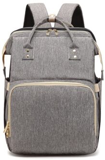 Mode Luiertassen Rugzak Multifunctionele Opvouwbare Baby Bed Wieg Tas Grote Capaciteit Wandelwagen Zak Isolatie Verpleging grijs