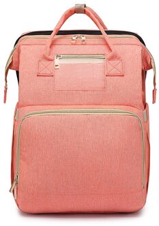 Mode Luiertassen Rugzak Multifunctionele Opvouwbare Baby Bed Wieg Tas Grote Capaciteit Wandelwagen Zak Isolatie Verpleging roze 1