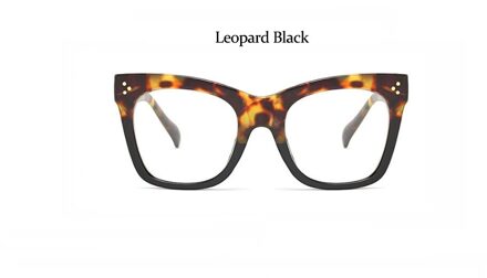 Mode Luipaard Brillen Frames Voor Vrouwen Vintage Vierkante Bloem Vrouwelijke Brilmontuur Luxe Transparante Eyewear luipaard zwart