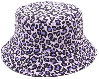Mode Luipaard Print Emmer Hoed Visser Hoed Outdoor Reizen Zon Cap Hoeden Voor Mannen En Vrouwen Zomer Zonnehoed Vissen Hoeden paars