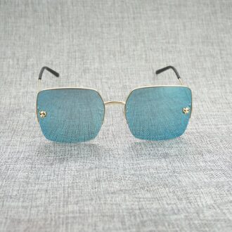 Mode Luipaard Randloze Clear Bril Mannen Transparante Steen Leesbril Frame Luxe Eyewear Accessoires Retro Oculos 086 mirror blauw / zilver kader