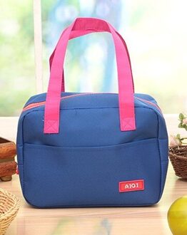 Mode Lunch Tas Draagbare Waterdichte Dikte Geïsoleerde Picknick Lunch Tas Kantoor Voedsel Opslag Handtas Vrouwen Mannen Blauw