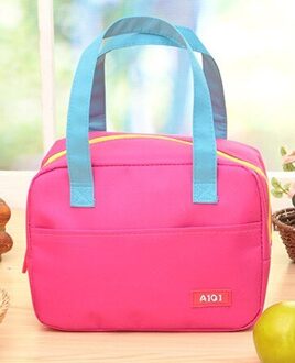 Mode Lunch Tas Draagbare Waterdichte Dikte Geïsoleerde Picknick Lunch Tas Kantoor Voedsel Opslag Handtas Vrouwen Mannen roos