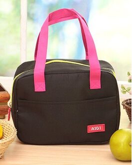 Mode Lunch Tas Draagbare Waterdichte Dikte Geïsoleerde Picknick Lunch Tas Kantoor Voedsel Opslag Handtas Vrouwen Mannen zwart