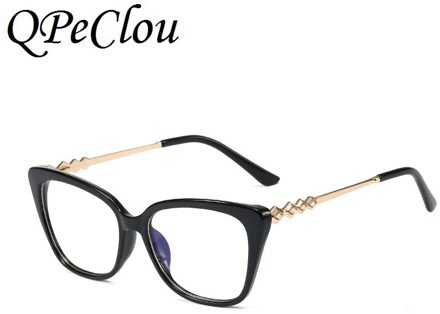 Mode Luxe Diamant Anti-Blauw Brilmontuur Vrouwen Vintage Optische Brillen Vrouwelijke Bril Oculos Feminino UV400 Black1843
