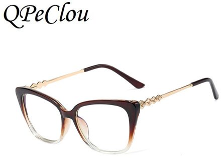 Mode Luxe Diamant Anti-Blauw Brilmontuur Vrouwen Vintage Optische Brillen Vrouwelijke Bril Oculos Feminino UV400 Brown1843