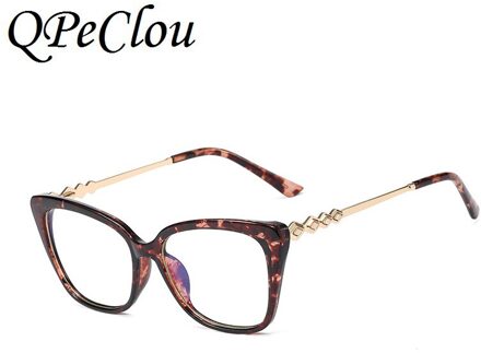Mode Luxe Diamant Anti-Blauw Brilmontuur Vrouwen Vintage Optische Brillen Vrouwelijke Bril Oculos Feminino UV400 Leopard1843