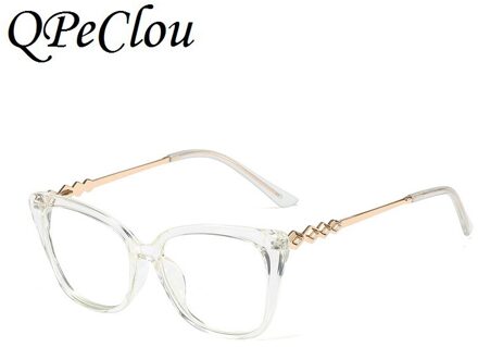 Mode Luxe Diamant Anti-Blauw Brilmontuur Vrouwen Vintage Optische Brillen Vrouwelijke Bril Oculos Feminino UV400 White1843