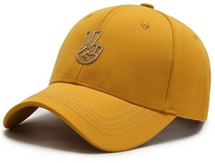 Mode Mannen Baseball Cap Outdoor Sport Zonnehoed Verstelbare Unisex Man Vrouw Snapback Hip-Hop Hoed Katoen wilde Zonnehoed geel