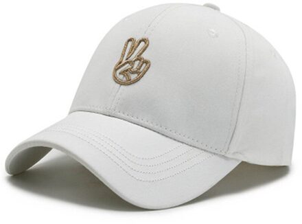 Mode Mannen Baseball Cap Outdoor Sport Zonnehoed Verstelbare Unisex Man Vrouw Snapback Hip-Hop Hoed Katoen wilde Zonnehoed wit