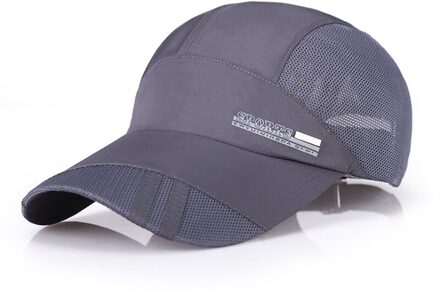 Mode Mannen Baseball Cap Verstelbare Outdoor Sport Running Snapback Bone Zomer Zonnehoed Ademende Dunne Mesh Sneldrogende Caps donker grijs