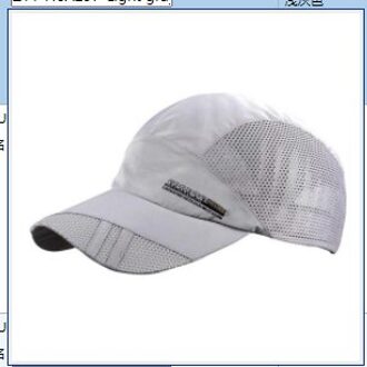 Mode Mannen Baseball Cap Verstelbare Outdoor Sport Running Snapback Bone Zomer Zonnehoed Ademende Dunne Mesh Sneldrogende Caps licht grijs