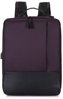 Mode Mannen Nylon Rugzak Reizen Rugzak Met Usb-poort Opladen Anti-Diefstal Laptop Daypack Tiener Student Boekentas paars