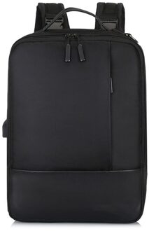 Mode Mannen Nylon Rugzak Reizen Rugzak Met Usb-poort Opladen Anti-Diefstal Laptop Daypack Tiener Student Boekentas zwart