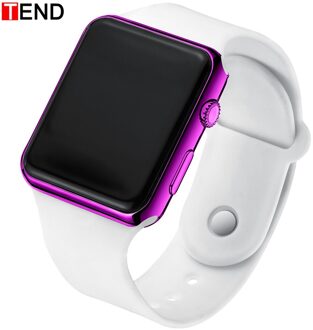 Mode Mannen Sport LED Horloge Digitale Horloge Mannen Horloge Siliconen Elektronische hodinky Saat elektronische digitale klok wit paars