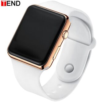 Mode Mannen Sport LED Horloge Digitale Horloge Mannen Horloge Siliconen Elektronische hodinky Saat elektronische digitale klok wit RoseGold