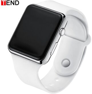 Mode Mannen Sport LED Horloge Digitale Horloge Mannen Horloge Siliconen Elektronische hodinky Saat elektronische digitale klok wit zilver