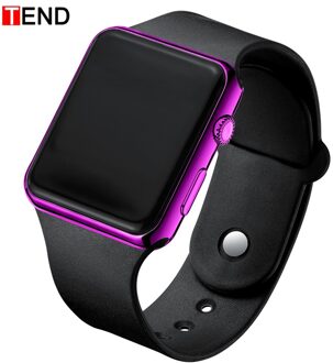 Mode Mannen Sport LED Horloge Digitale Horloge Mannen Horloge Siliconen Elektronische hodinky Saat elektronische digitale klok zwart paars