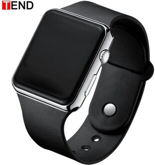 Mode Mannen Sport LED Horloge Digitale Horloge Mannen Horloge Siliconen Elektronische hodinky Saat elektronische digitale klok zwart zilver