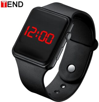 Mode Mannen Sport LED Horloge Digitale Horloge Mannen Horloge Siliconen Elektronische hodinky Saat elektronische digitale klok zwart zwart