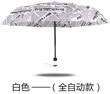 Mode Mannen/Vrouwen Drie Opvouwbare Paraplu Legerity En Draagbare Nieuws Papier Stijl Winddicht Regen Non-transparante AUTOMATIC