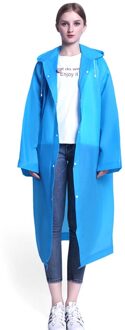 Mode Mannen Vrouwen Waterdichte Jas Regenjassen Volwassen Eva Hooded Regenjas Poncho Regenkleding Blauw
