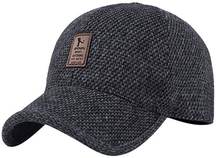 Mode Mannen Warm Winter Baseball Cap Hoed Mannen Zwart Solid Bone Baseball Mens Winter Hoeden Oorkleppen Outdoor Running Katoen cap