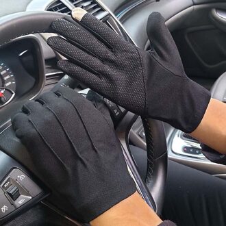 Mode Mannen Zomer Sport Fitness Antislip Fietsen Zonnebrandcrème Korte Wanten Dunne Ademende Touch Screen Rijden Handschoenen zwart Full Finger