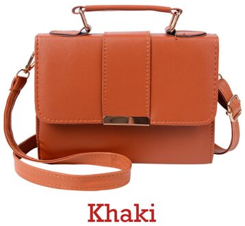 Mode Meisje Schoudertas Vrouwen Tas Lederen Crossbody Tassen Portemonnee Decoratieve Tas Dames Portemonnee Messenger khaki