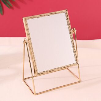 Mode Metalen Make-Up Spiegel Nordic Enkelzijdige Verticale Spiegel Met Stand Home Decor Accessoires roos goud plein