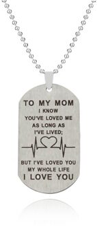 Mode Moederdag Sieraden Rvs Tag Ketting Om Mijn Moeder Brief Army Hanger Ketting Party sieraden