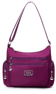 Mode Multi-Zakken Vrouwen Handtas Duurzaam Waterdichte Stof Tas Casual Vrouwelijke Schoudertas Shopper Bag Paars