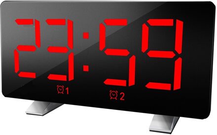 Mode Multifunctionele Akkoord Tone Wekker Led Groot Scherm Draagbare Opladen Subclock rood