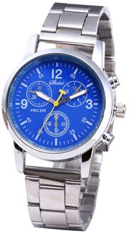 Mode Neutrale Quartz Analoog Horloge Stalen Band Horloge Mode Toevallige Heren Horloge Horloge Mannen Relogio Masculino Blauw