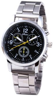 Mode Neutrale Quartz Analoog Horloge Stalen Band Horloge Mode Toevallige Heren Horloge Horloge Mannen Relogio Masculino zwart