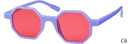 Mode Octagon Luipaard Zonnebril Vrouwen Vintage Hexagon Vos Frame Zonnebril Shades Lady OM553B C6 paars